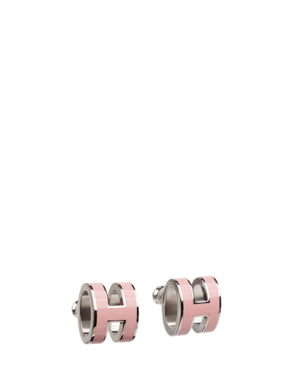 [：Polaidi Jewelry]MINI POP H SILVER EARRINGS PINK