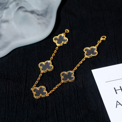 [Polaidi Jewelry]CLOVER 5 MOTIF ROCK CRYSTAL BRACELET