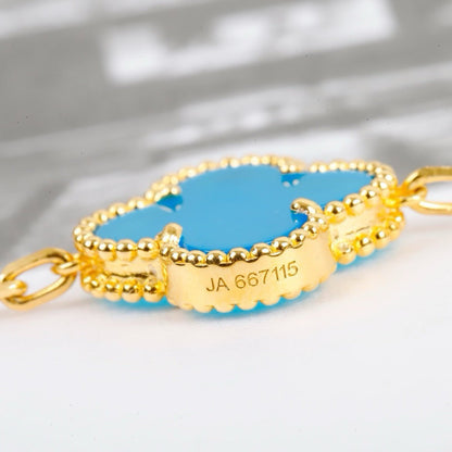 [：Polaidi Jewelry]CLOVER 5 MOTIFS TURQUOISE BRACELET