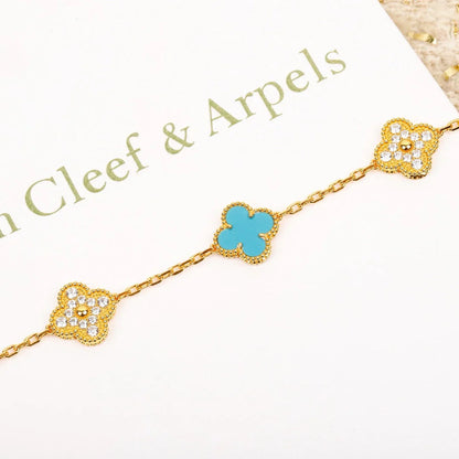 [Polaidi Jewelry] CLOVER 5 MOTIF TURQUOISE BRACELET COLLECTION
