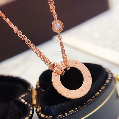 [Polaidi Jewelry]LOVE NECKLACE 16MM 2 DIAMONDS