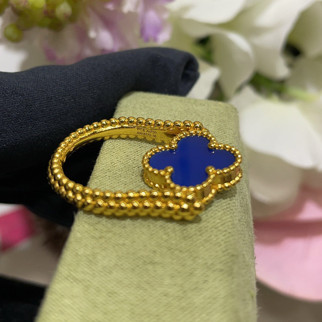 [Polaidi Jewelry]CLOVER RIVERSIBLE BLUE AGATE RING
