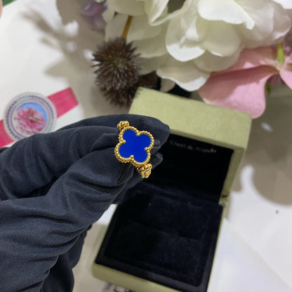 [Polaidi Jewelry]CLOVER RIVERSIBLE BLUE AGATE RING