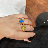 [Polaidi Jewelry ]CLOVER RIVERSIBLE BLUE AGATE RING