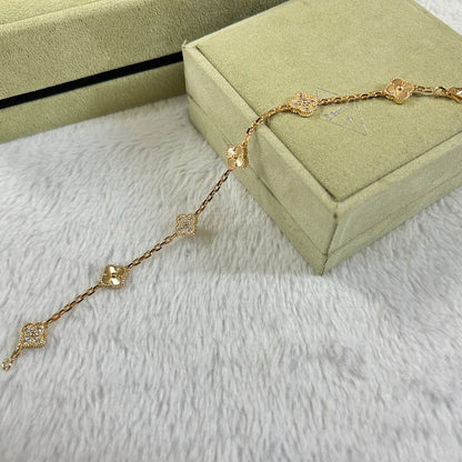 [Polaidi Jewelry]CLOVER 6 MOTIF DIAMOND LASER BRACELET