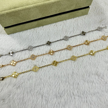 [Polaidi Jewelry]CLOVER 6 MOTIF DIAMOND LASER BRACELET