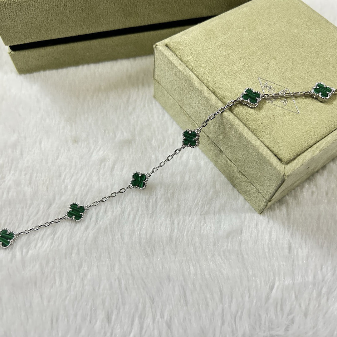 [Polaidi Jewelry]CLOVER 6 MOTIF MALACHITE BRACELET