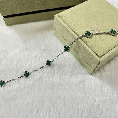 [Polaidi Jewelry]CLOVER 6 MOTIF MALACHITE BRACELET