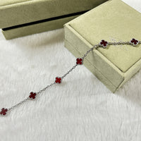 [Polaidi Jewelry ]CLOVER 6 MOTIF RED AGATE BRACELET