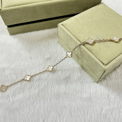[Polaidi Jewelry]CLOVER 6 MOTIF WHITE MOP BRACELET