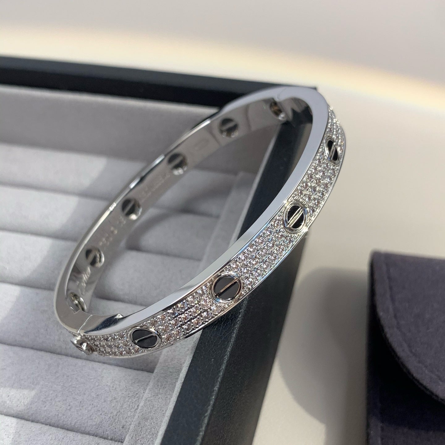 [Polaidi Jewelry]LOVE BRACELET 6.1MM DIAMOND-PAVED CERAMIC