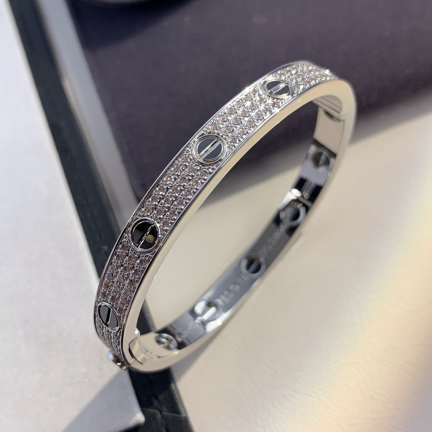 [Polaidi Jewelry]LOVE BRACELET 6.1MM DIAMOND-PAVED CERAMIC