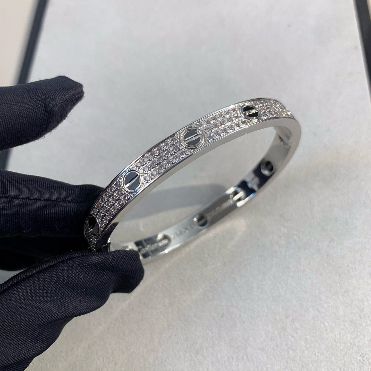 [：Polaidi Jewelry]LOVEブレスレット 6.1MM ダイヤモンドパヴェ セラミック