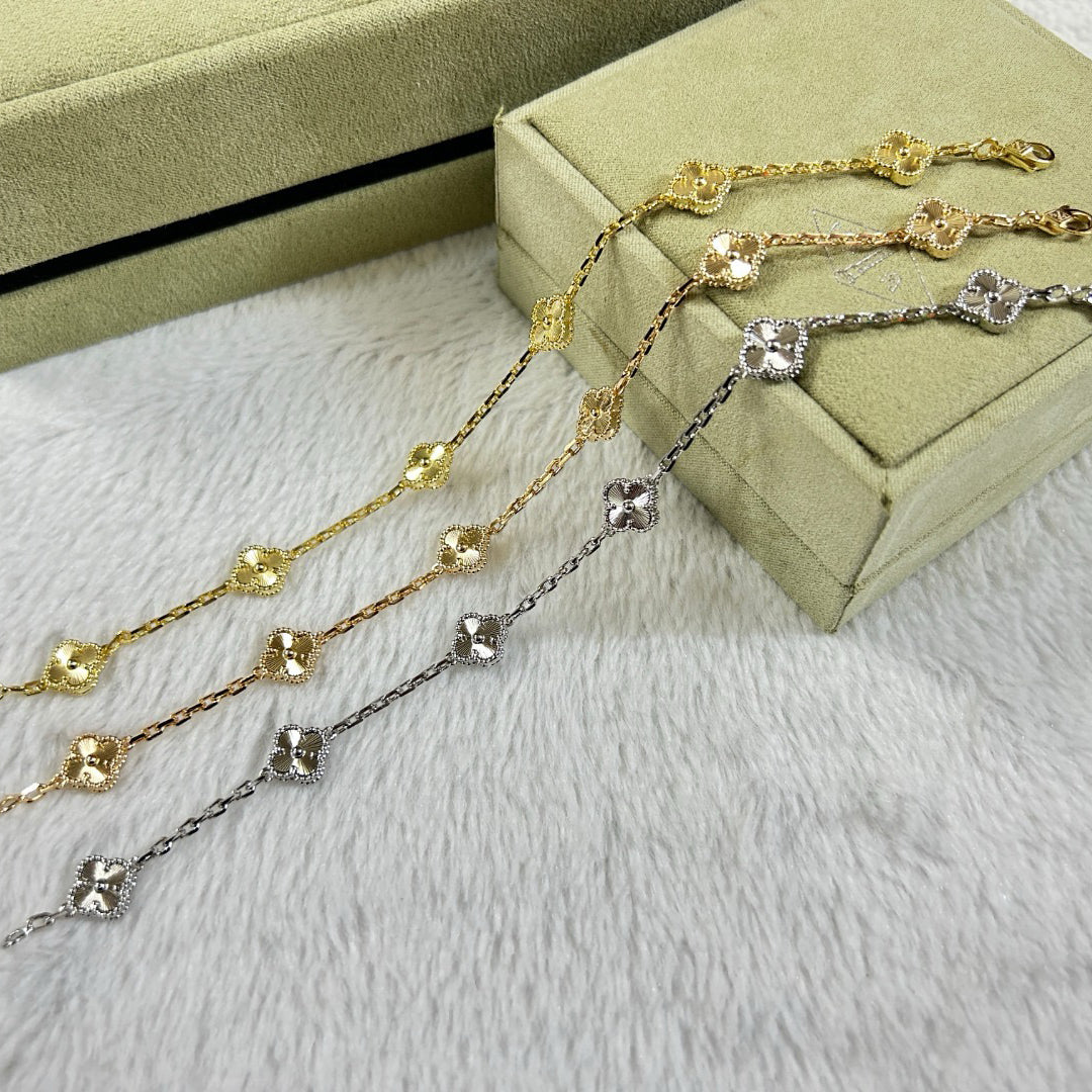 [：Polaidi Jewelry]クローバー6モチーフダイヤモンドブレスレット