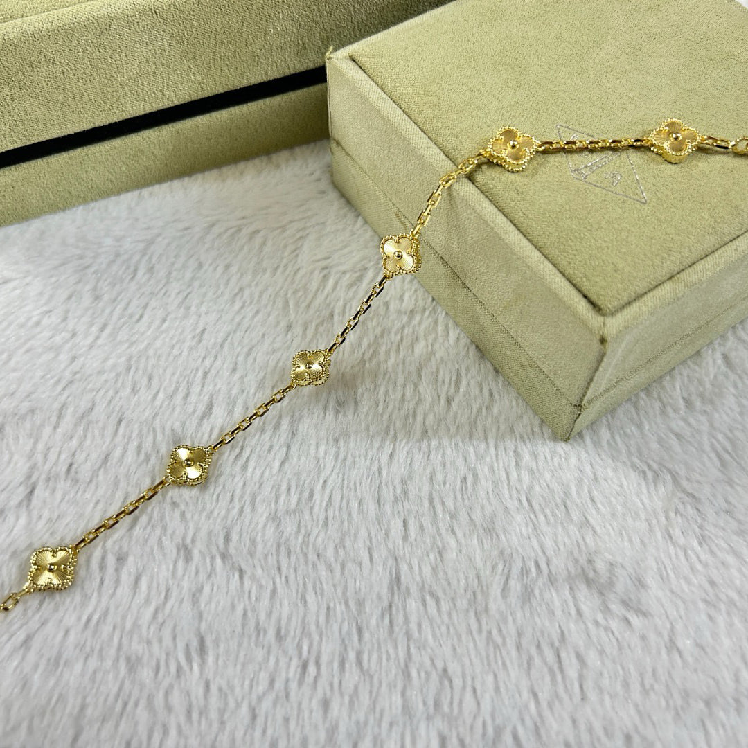 [：Polaidi Jewelry]クローバー6モチーフダイヤモンドブレスレット