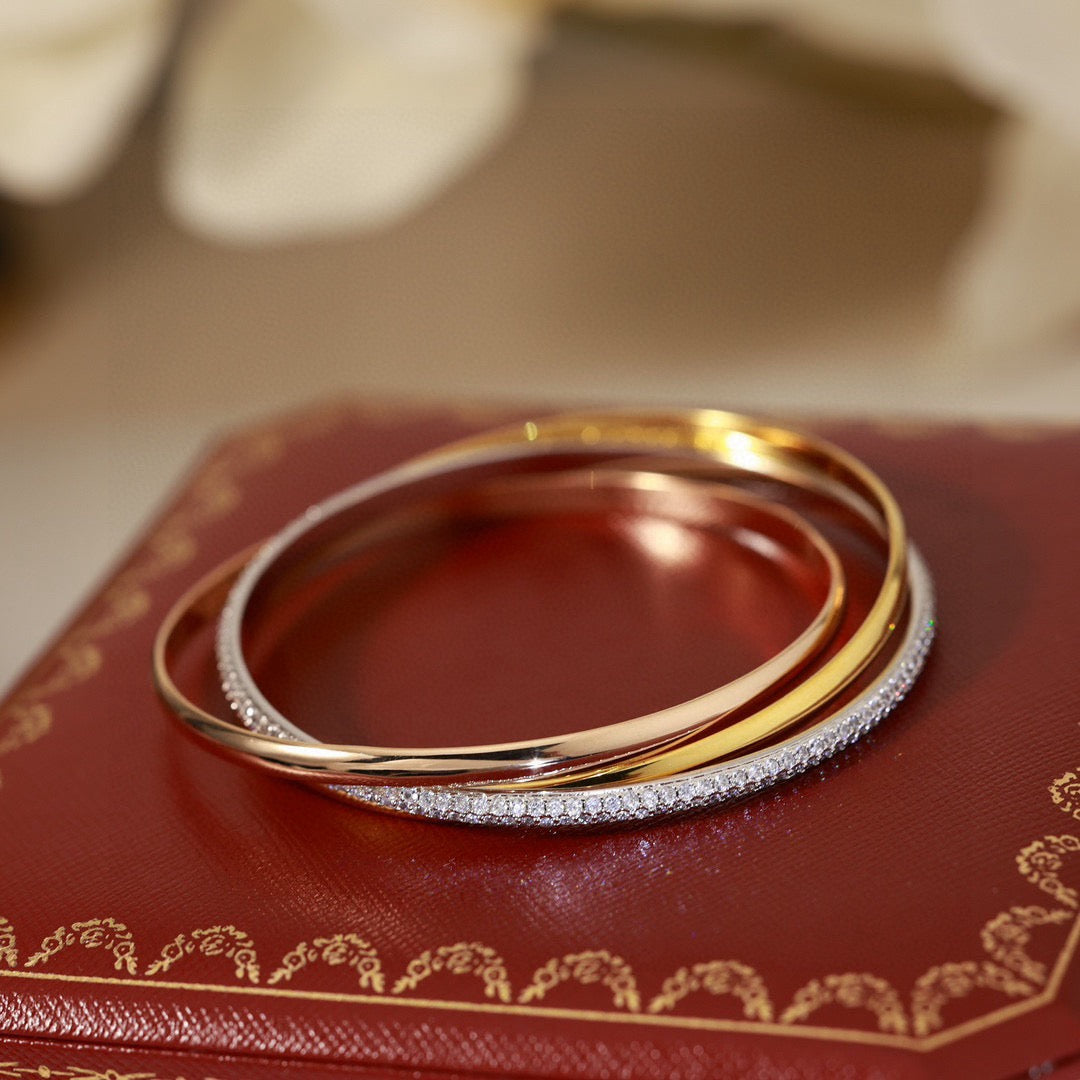 [Polaidi Jewelry]TRINITY TRICOLORED GOLD THREE-RING BRACELET