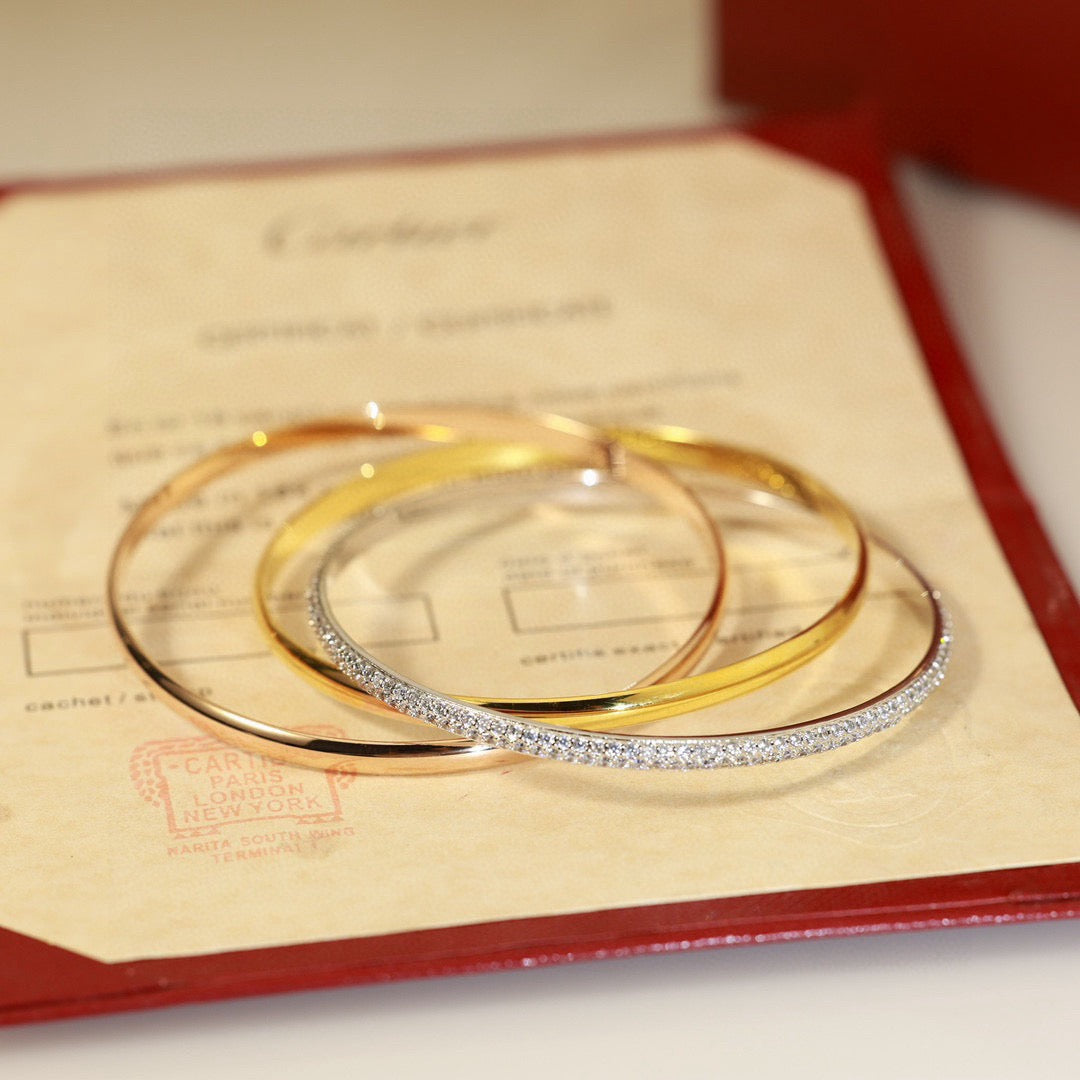 [Polaidi Jewelry]TRINITY TRICOLORED GOLD THREE-RING BRACELET