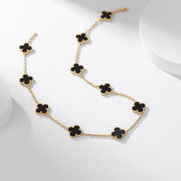 [Polaidi Jewelry ]CLOVER 10 MOTIFS ONYX NECKLACE