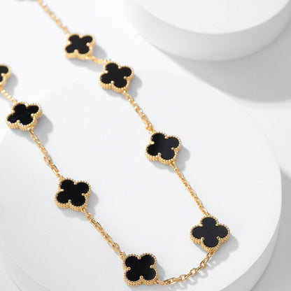 [Polaidi Jewelry]CLOVERS THE 10-MOTIFS ONYX NECKLACE