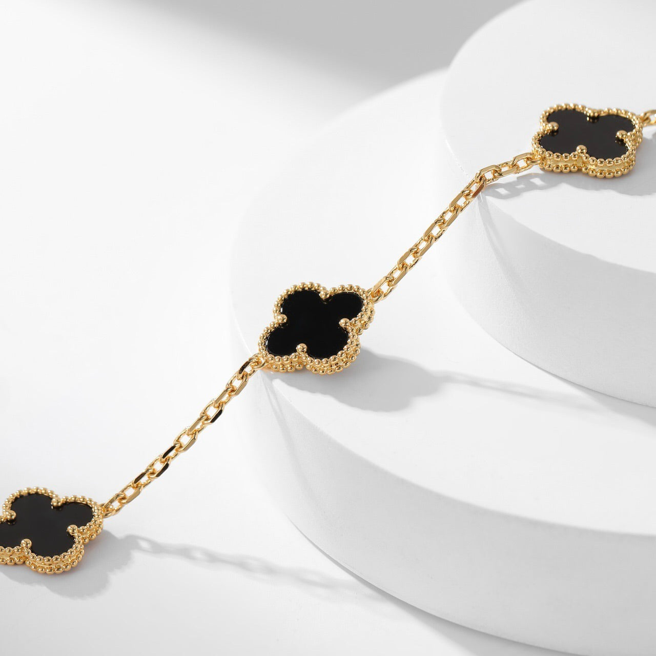 [Polaidi Jewelry]CLOVERS THE 10-MOTIFS ONYX NECKLACE