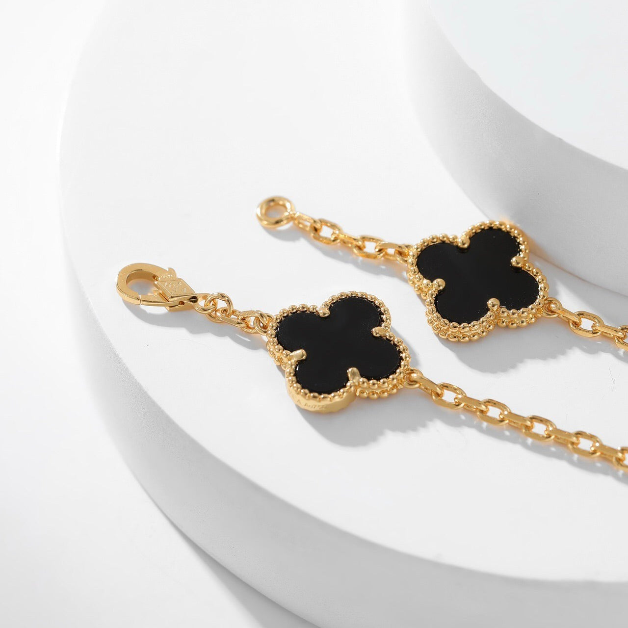 [Polaidi Jewelry]CLOVERS THE 10-MOTIFS ONYX NECKLACE