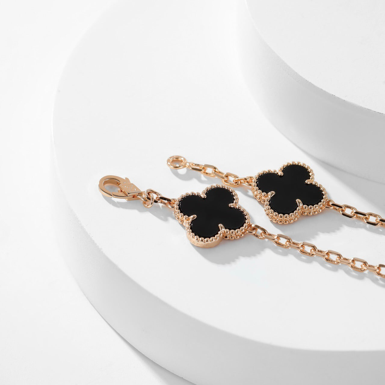 [Polaidi Jewelry]CLOVERS THE 10-MOTIFS ONYX NECKLACE