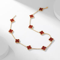 [Polaidi Jewelry ]CLOVER 10 MOTIFS CARNELIAN NECKLACE
