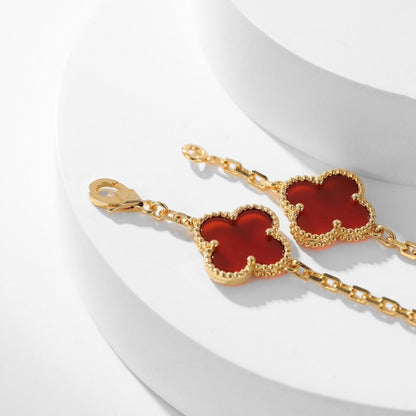 [Polaidi Jewelry]CLOVERS THE  10-MOTIFS CARNELIAN NECKLACE