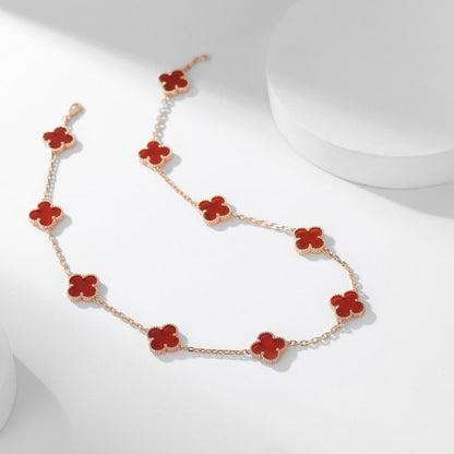 [Polaidi Jewelry]CLOVERS THE  10-MOTIFS CARNELIAN NECKLACE