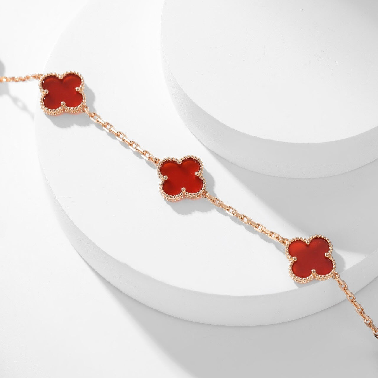 [Polaidi Jewelry]CLOVERS THE  10-MOTIFS CARNELIAN NECKLACE