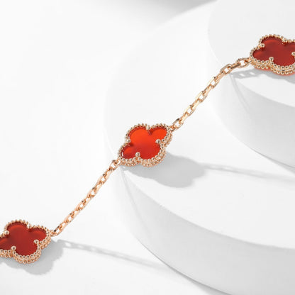 [Polaidi Jewelry]CLOVERS THE  10-MOTIFS CARNELIAN NECKLACE