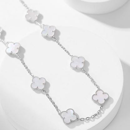 [：Polaidi Jewelry]CLOVER 10 MOTIFS WHITE MOTHER OF PEARL NECKLACE