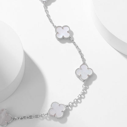 [Polaidi Jewelry]CLOVERS THE 10-MOTIFS WHITE MOTHER OF PEARL NECKLACE