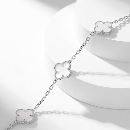 [：Polaidi Jewelry]CLOVER 10 MOTIFS WHITE MOTHER OF PEARL NECKLACE
