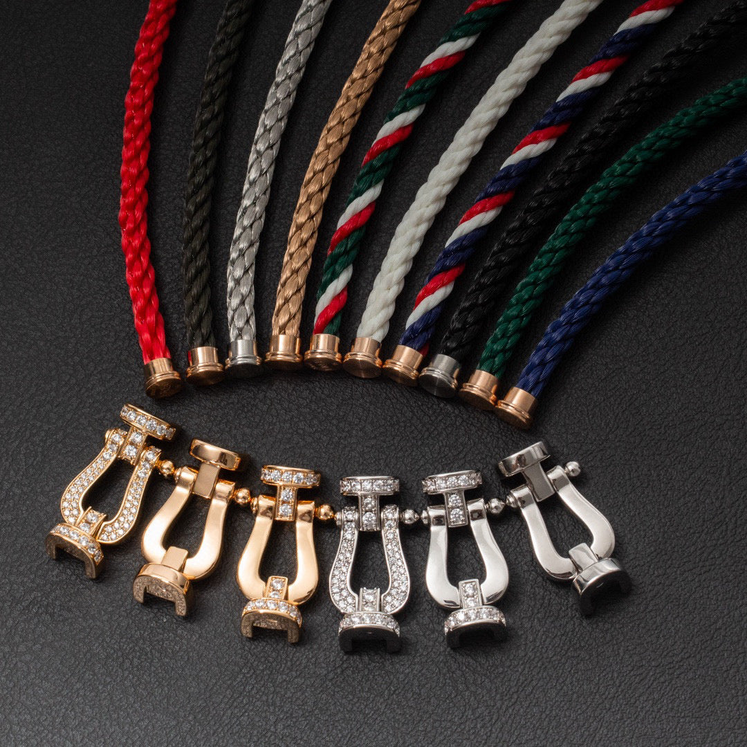 [Polaidi Jewelry]FORCE LARGE HORSESHOE HALF DIAMOND BRACELET SILVER