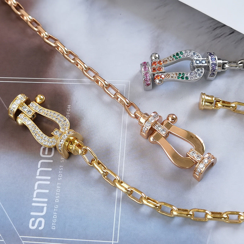 [Polaidi Jewelry]FORCE LARGE HORSESHOE CLASP  METAL BRACELET