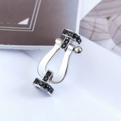 [Polaidi Jewelry]FORCE LARGE HORSESHOE BLACK DIAMOND BRACELET SILVER