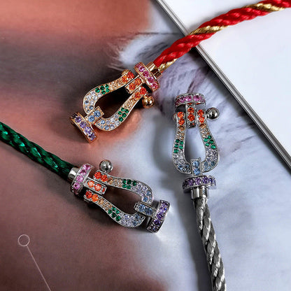 [：Polaidi Jewelry]FORC LARGE HORSESHOE  COLORED DIAMOND BRACELET SILVER