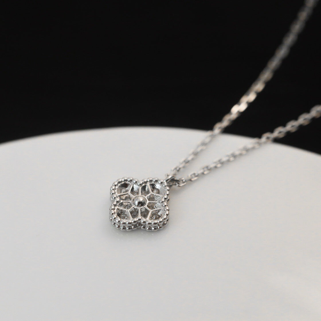 [：Polaidi Jewelry]CLOVER MINI 9.5MM PENDANT DIAMOND NECKLACE