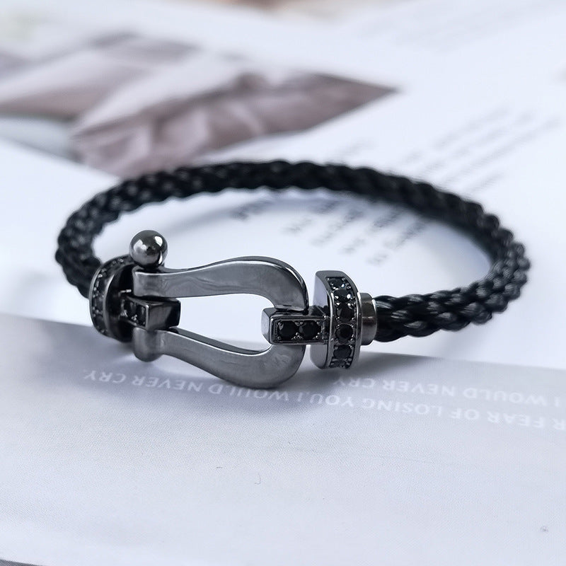 [Polaidi Jewelry]FORCE LARGE SERIES HORSESHOE BLACK SAMURAI BRACELET