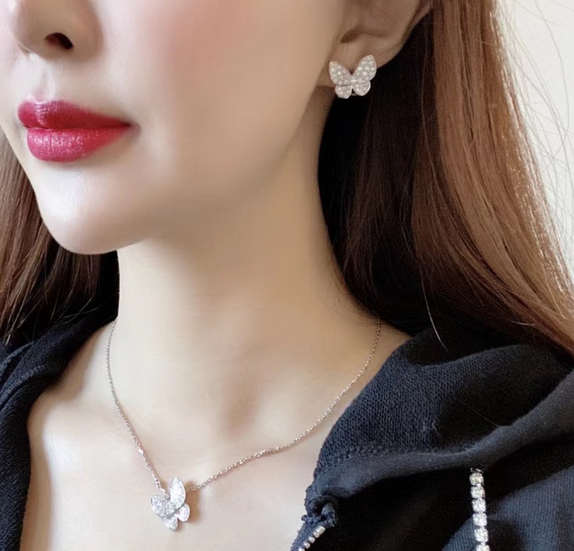 [：Polaidi Jewelry]BUTTERFLY ALL DIAMOND EARRINGS