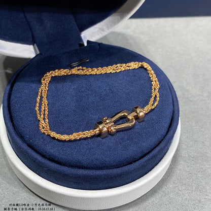 [：Polaidi Jewelry]ホースシューダイヤモンドチェーンロープブレスレット（スモール）