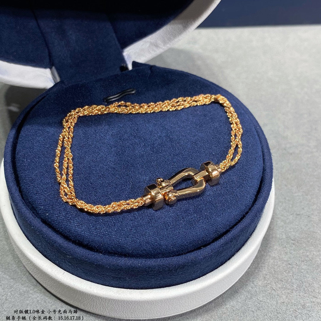 [Polaidi Jewelry]FORCE SMALL HORSESHOE  DIAMOND CHAIN ROPE BRACELET