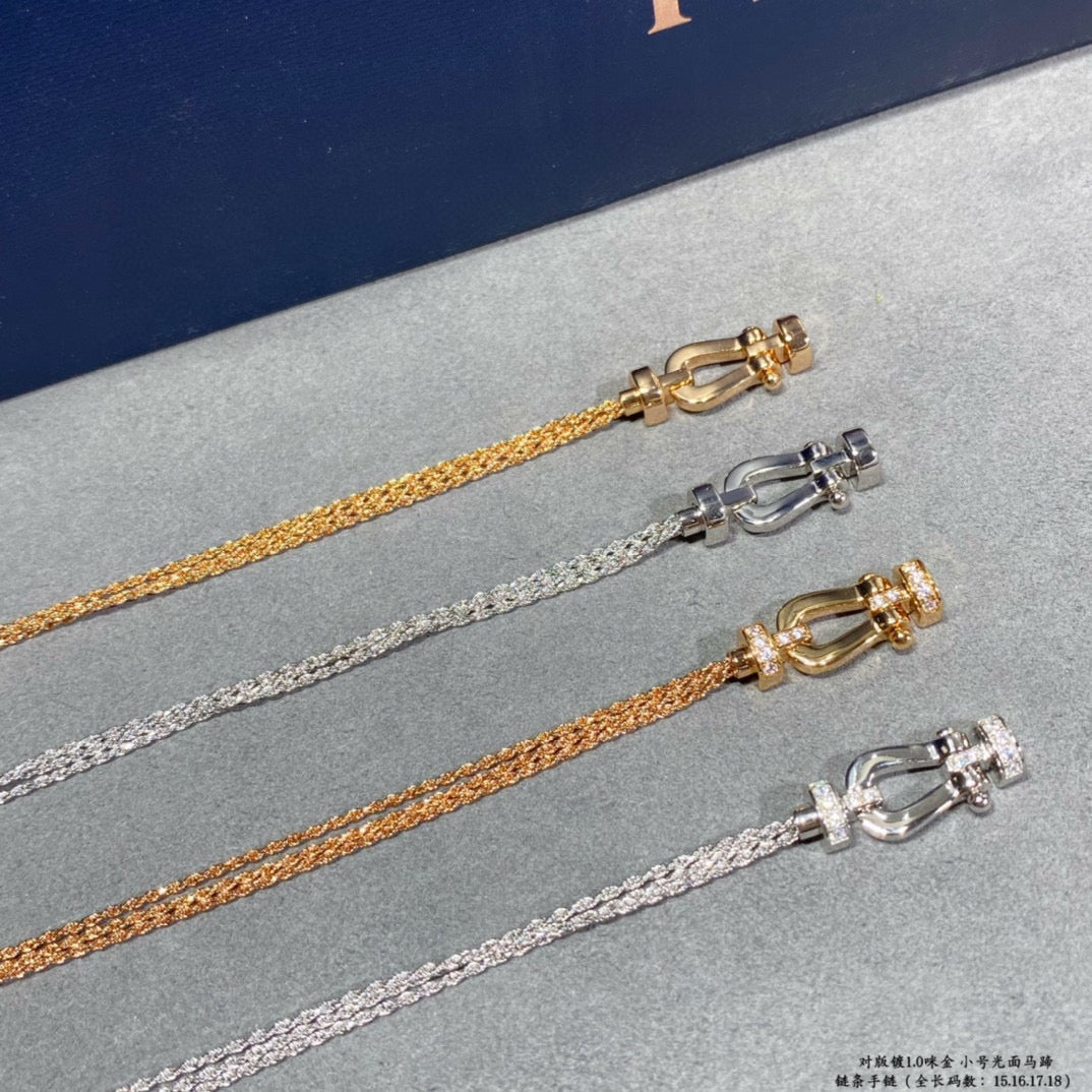 [：Polaidi Jewelry]ホースシューダイヤモンドチェーンロープブレスレット（スモール）