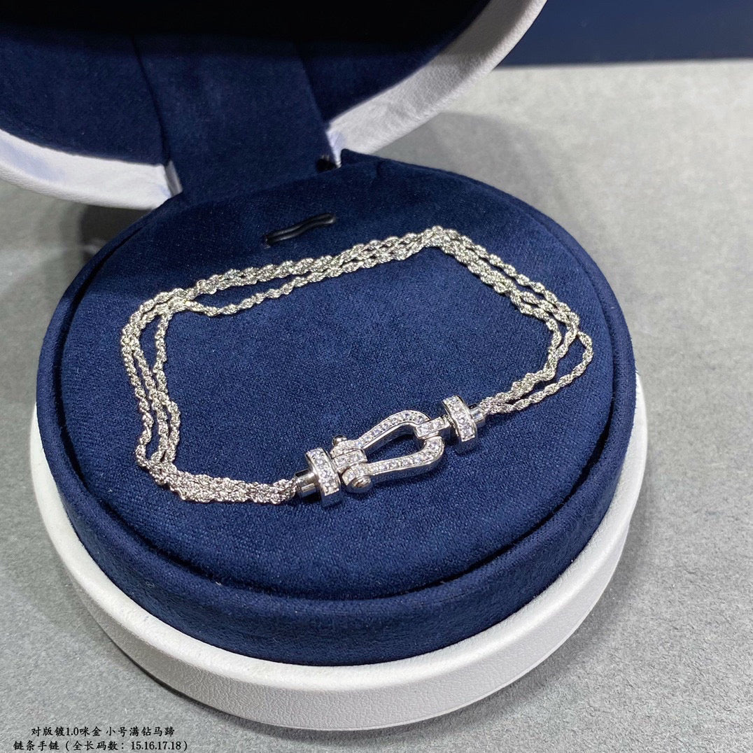 [：Polaidi Jewelry]ホースシューダイヤモンドチェーンロープブレスレット（スモール）