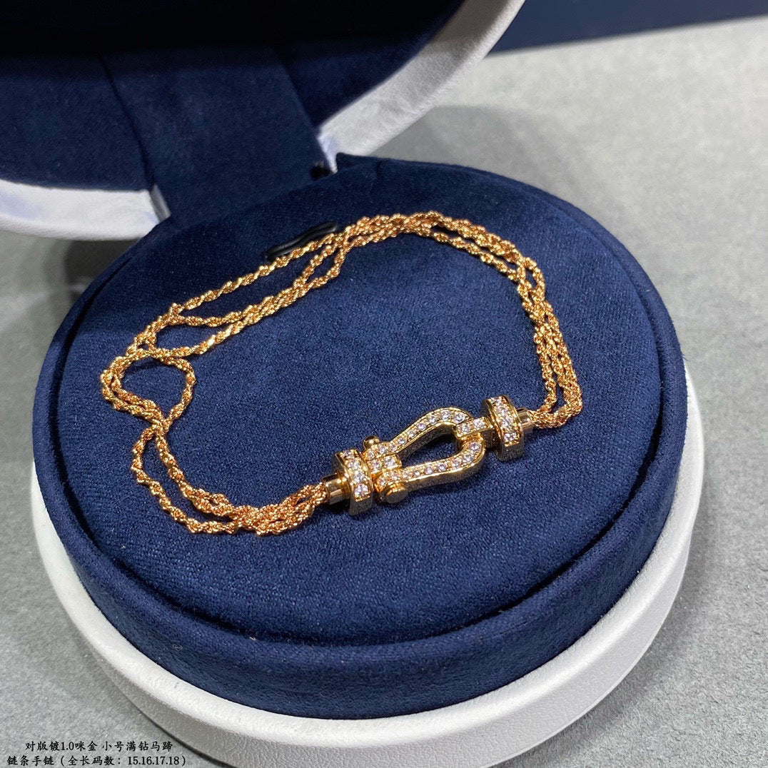 [Polaidi Jewelry]FORCE SMALL HORSESHOE  DIAMOND CHAIN ROPE BRACELET