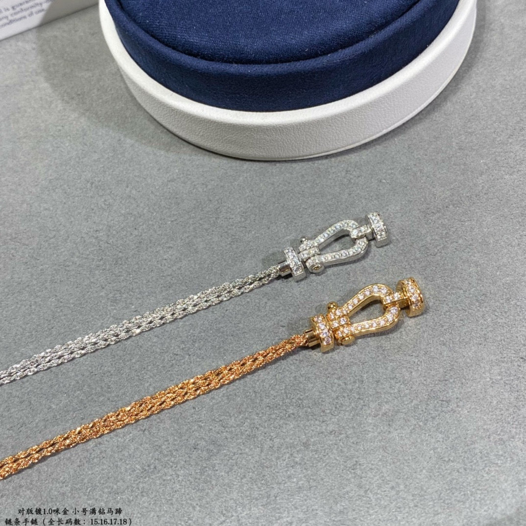 [：Polaidi Jewelry]ホースシューダイヤモンドチェーンロープブレスレット（スモール）