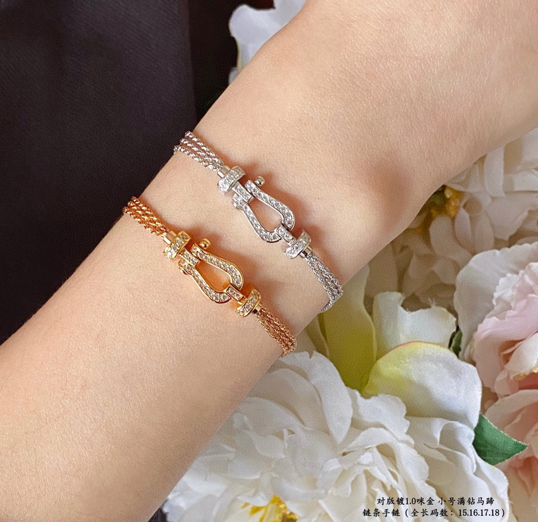 [：Polaidi Jewelry]ホースシューダイヤモンドチェーンロープブレスレット（スモール）