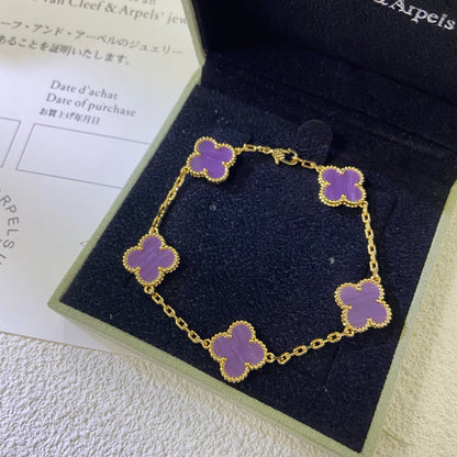 [Polaidi Jewelry]CLOVER  5 MOTIFS  PURPLE VIOLET BRACELET