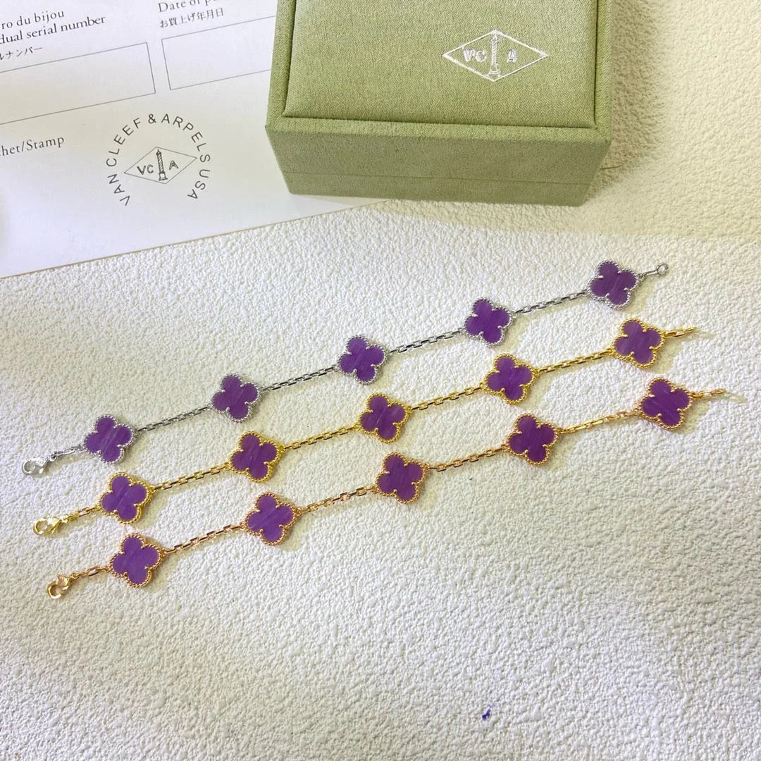[Polaidi Jewelry] CLOVER 5 MOTIF VIOLET BRACELET COLLECTION